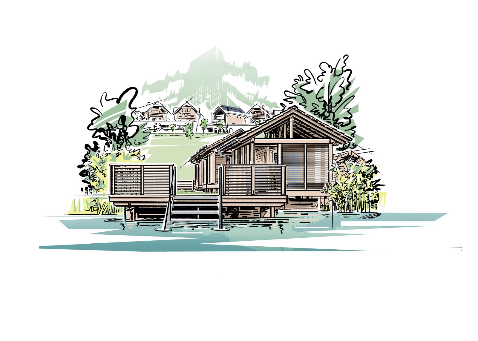 Illustration Badehaus